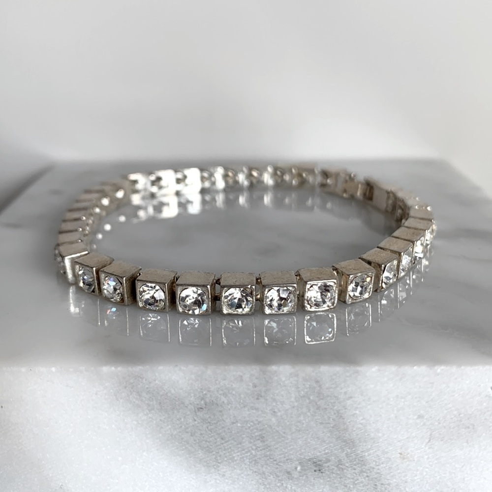 6 ct Tennis Bracelet with CZ Diamond setting Unisex cube style